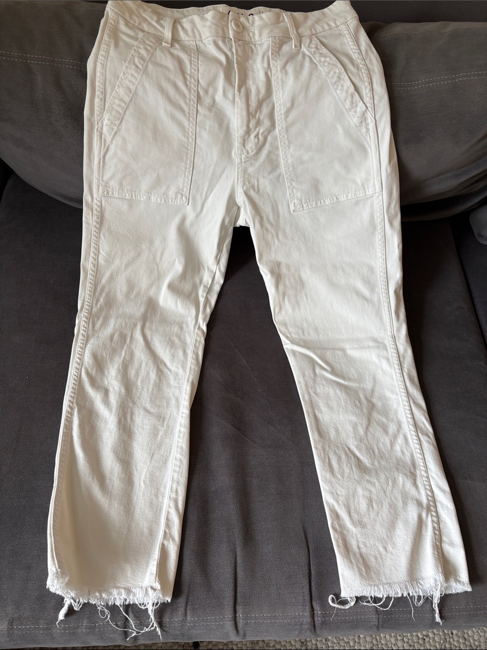AMO White Casual Straight-Leg Pants